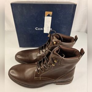 Club Room Men's Brown Padded Collar Westin Lace-Up Boots Size 12M NIB